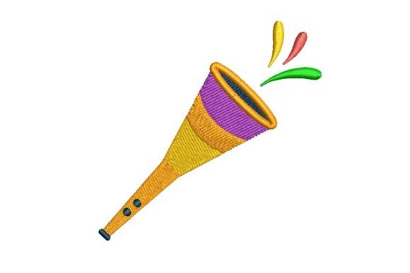 A Vibrant Party Horn for Embroidered Gifts