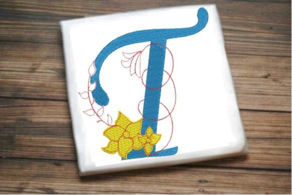 Embroidery Review: The Elegant T Letter Vine Monogram Flower