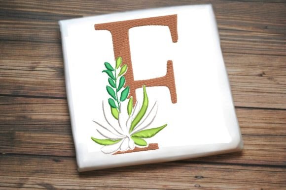F Letter Greenery Monogram for Branded Merchandise