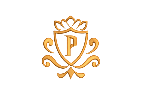 Monogram Letter P for Elegant Wedding Embroidery Products