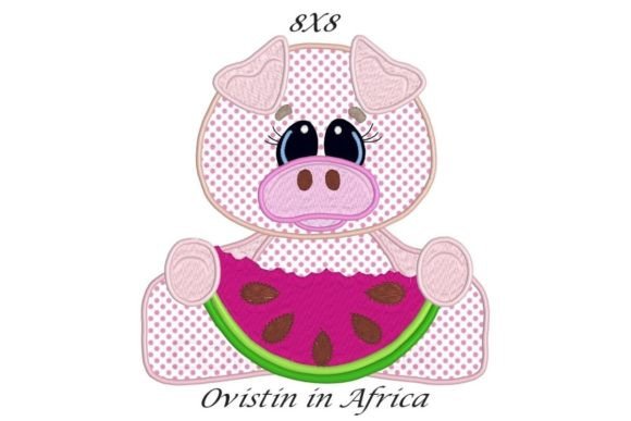 Reviewing the Piglet with Watermelon Applique Embroidery Design